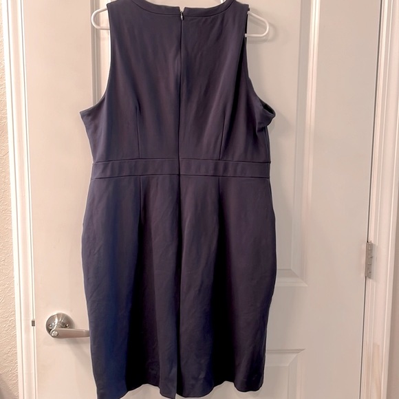 J Crew Factory navy sleeveless Ponte work dress - Picture 3 of 6
